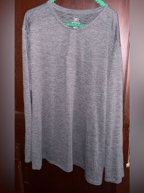 George Men's Long Sleeve Heather Gray Polo